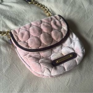 Juicy Couture Vintage Velour Blush Pink Crossbody Bag